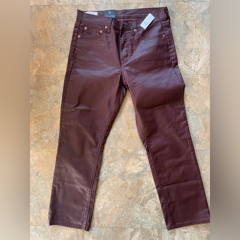 Gap Maroon Leather Pants